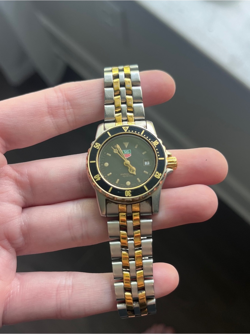 two tone vintage Tag Heuer bracelet watch